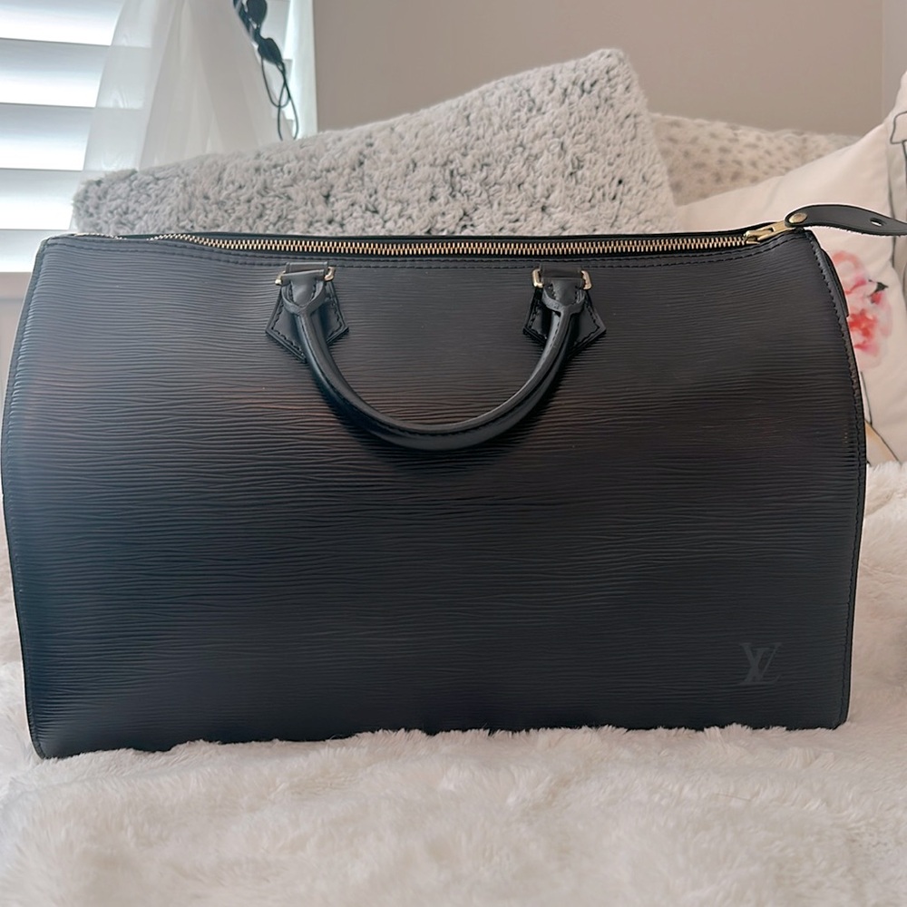 Louis Vuitton Black Epi Speedy 30 Handbag